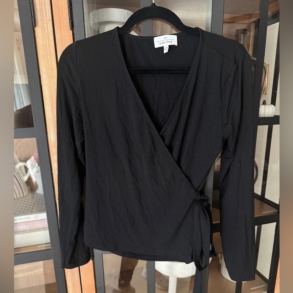 & Other Stories Tops - & other stories modal yoga top ballerina modal wrap cropped tie waist vneck